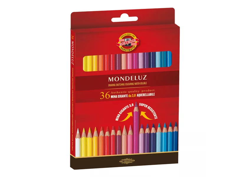 Matite Colorate Studio Mondeluz Koh-i-noor - 3,8 mm - H2141N (Assortiti Conf. 36)