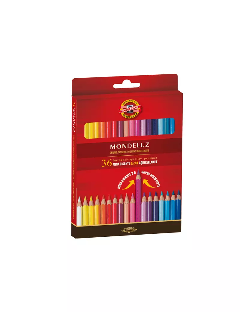Matite Colorate Studio Mondeluz Koh-i-noor - 3,8 mm - H2141N (Assortiti Conf. 36) Matite Colorate Studio Mondeluz Koh-i-noor - 3,8 mm - H2141N (Assortiti Conf. 36)