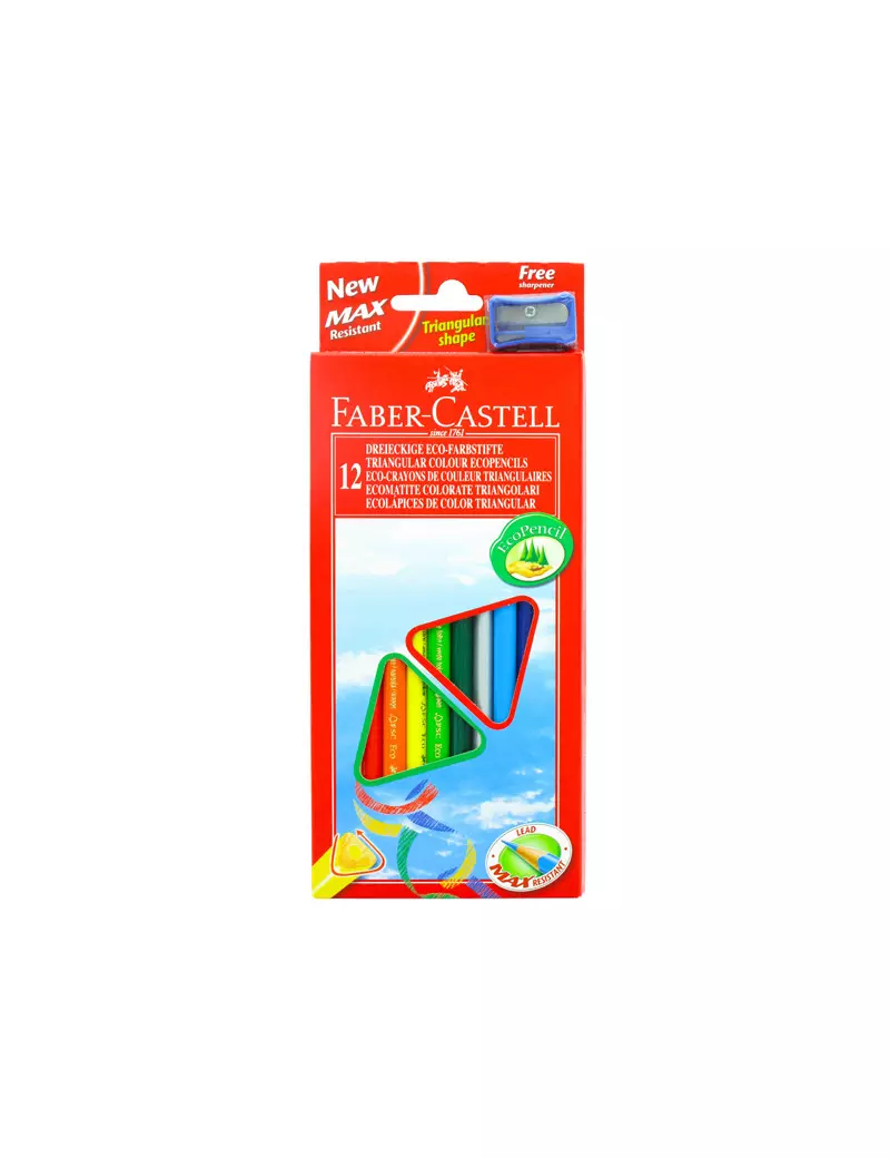 Matite Colorate Eco Faber Castell - 3 mm - 120523 (Assortiti Conf. 12)