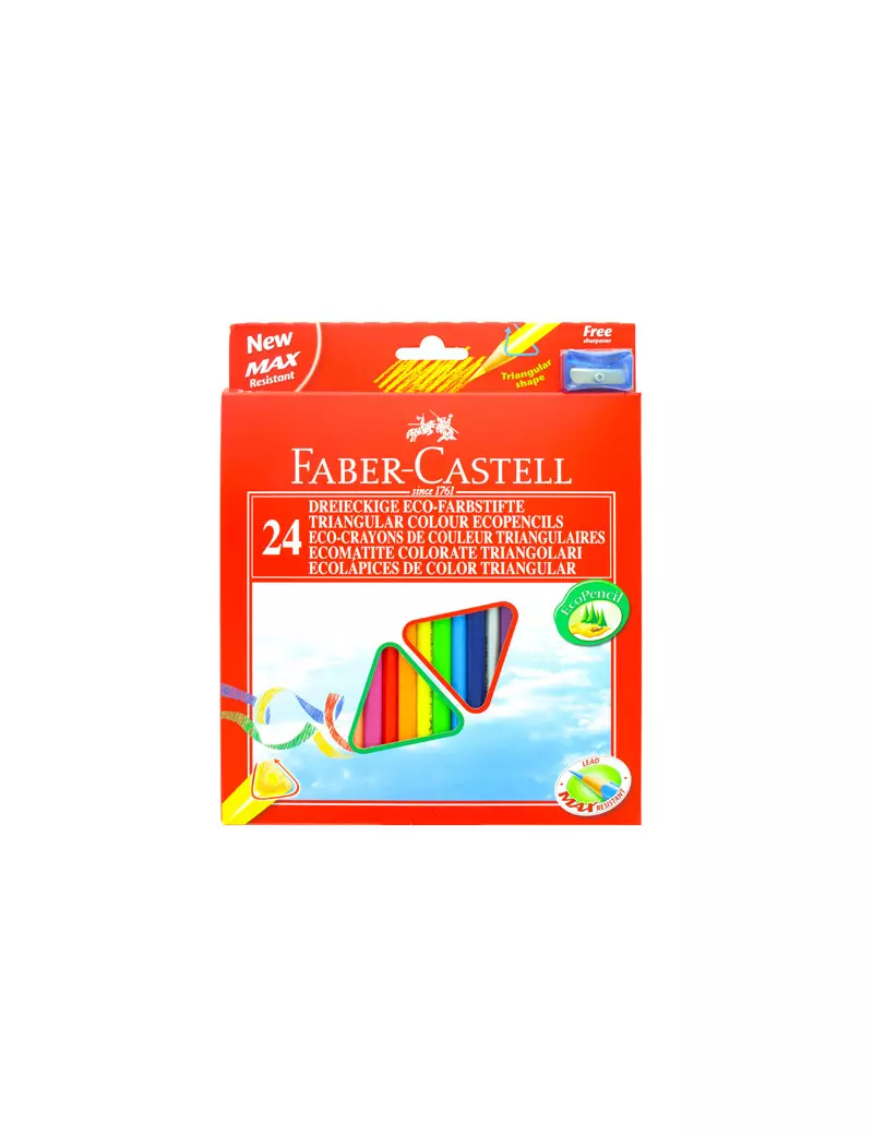 Matite Colorate Eco Faber Castell - 3 mm - 120524 (Assortiti Conf. 24) Matite Colorate Eco Faber Castell - 3 mm - 120524 (Assortiti Conf. 24)