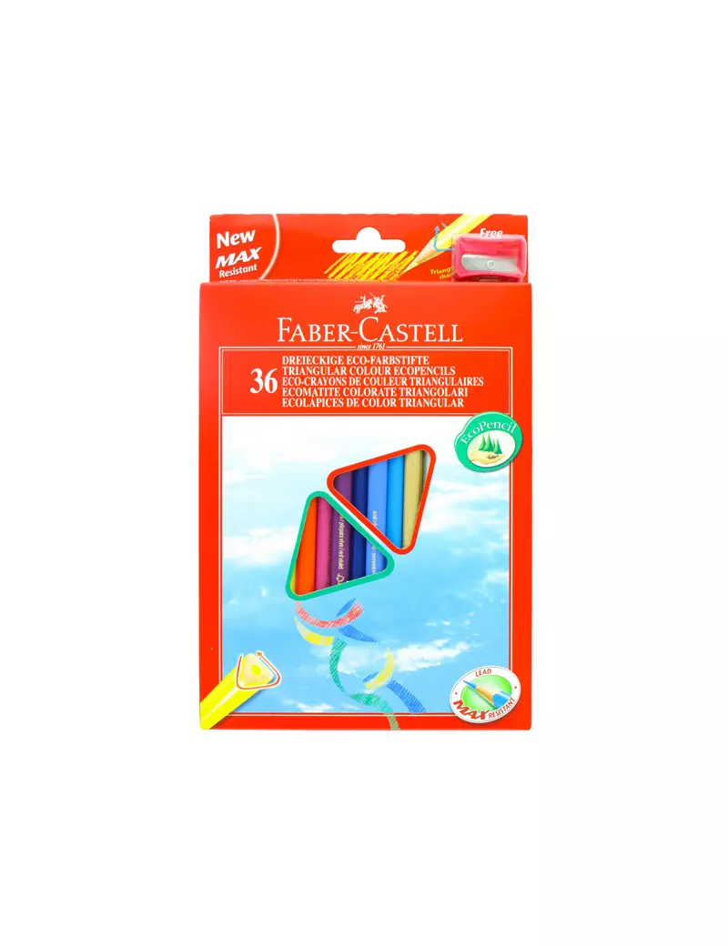 Matite Colorate Eco Faber Castell - 3 mm - 120536 (Assortiti Conf. 36) Matite Colorate Eco Faber Castell - 3 mm - 120536 (Assortiti Conf. 36)