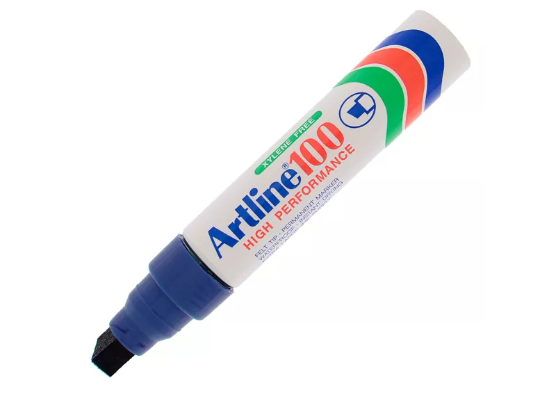 Marcatore Permanente A100 Artline - Punta Scalpello - 7,5-12 mm - A100B (Blu)