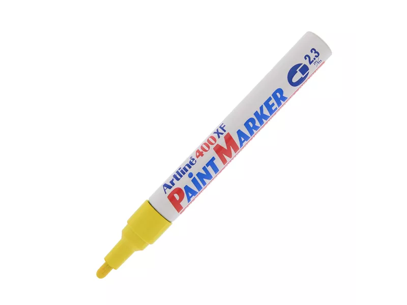 Marcatore Permanente a Vernice A400 Artline - Punta Tonda - 2,3 mm - A400G (Giallo)