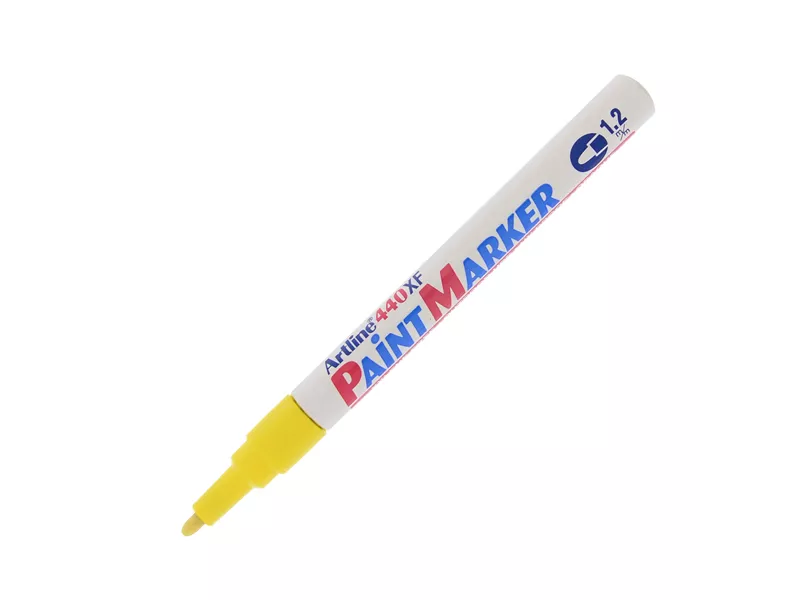 Marcatore Permanente a Vernice A440 Artline - Punta Tonda - 1,2 mm - A440G (Giallo)