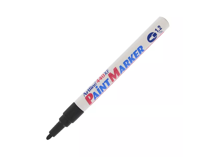 Marcatore Permanente a Vernice A440 Artline - Punta Tonda - 1,2 mm - A440N (Nero)