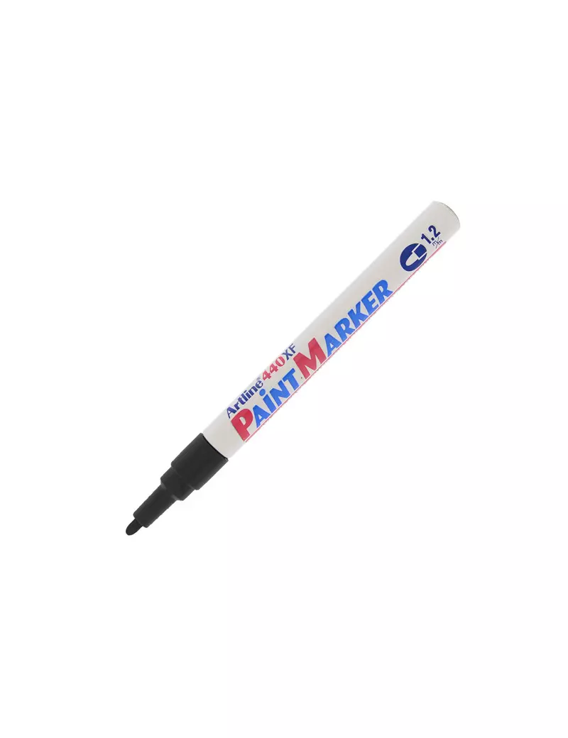 Marcatore Permanente a Vernice A440 Artline - Punta Tonda - 1,2 mm - A440N (Nero)