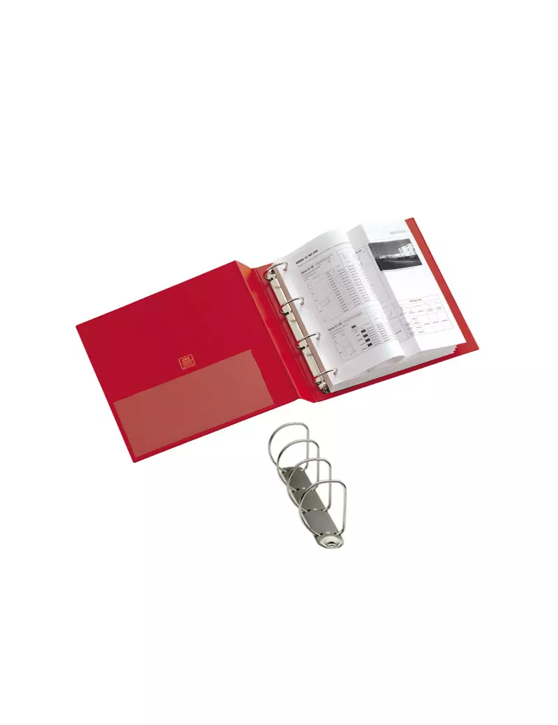Raccoglitore Stelvio Sei Rota - A4 - 4 Anelli a D Ø40 mm - Dorso 5,5 cm - 36404512 (Rosso) Raccoglitore Stelvio Sei Rota - A4 - 4 Anelli a D Ø40 mm - Dorso 5,5 cm - 36404512 (Rosso)