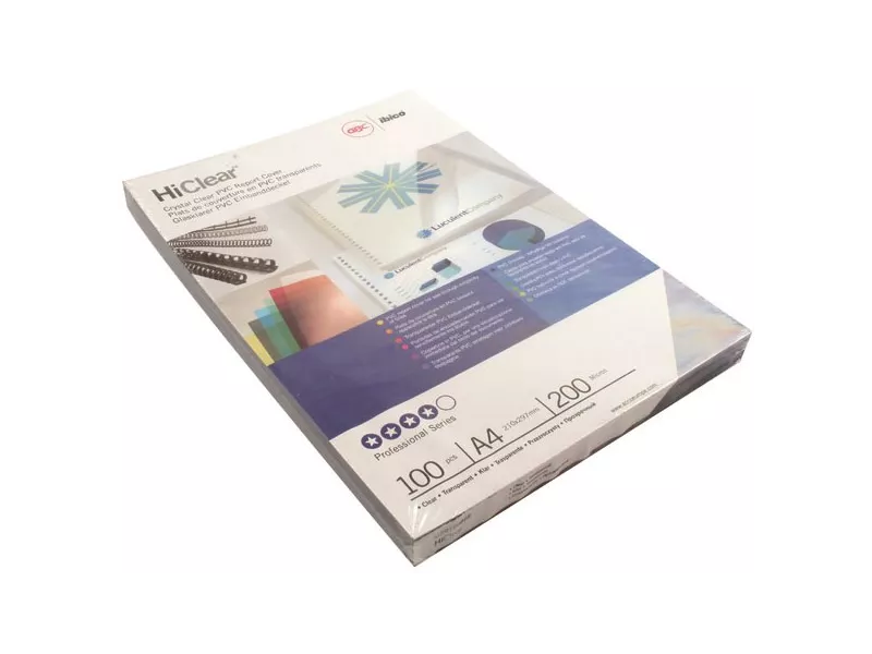 Copertine in PVC per Rilegatura Hi-Clear GBC - A4 - 200 Micron - CE012080E (Trasparente Conf. 100) Copertine in PVC per Rilegatura Hi-Clear GBC - A4 - 200 Micron - CE012080E (Trasparente Conf. 100)