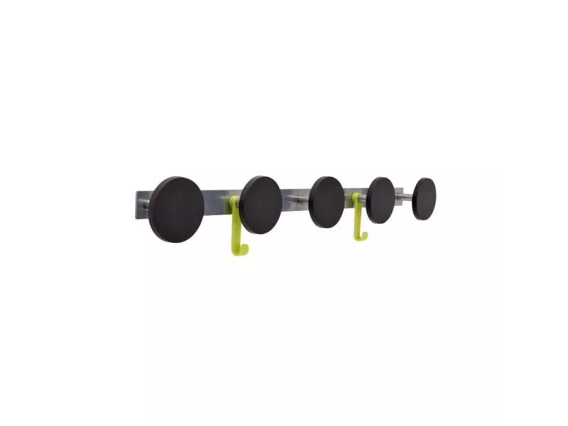 Appendiabiti da Muro Alba - 81x7x9 cm - PMS5 (Nero e Acciaio) Appendiabiti da Muro Alba - 81x7x9 cm - PMS5 (Nero e Acciaio)