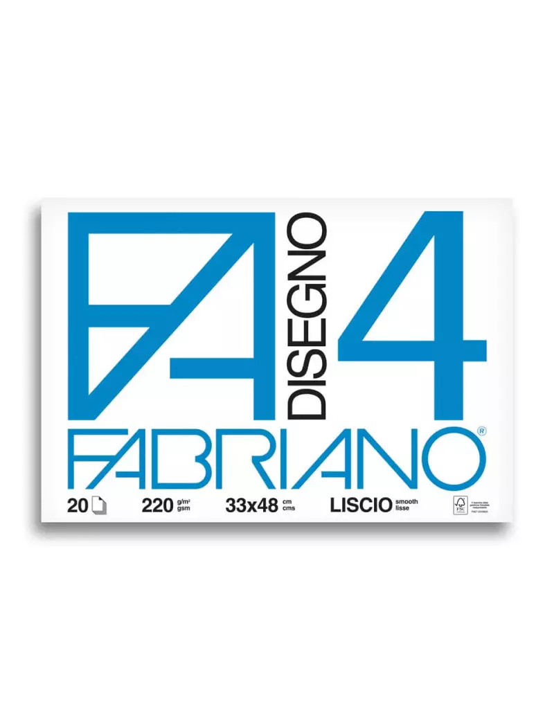 Album da Disegno Fabriano 4 - 33x48 cm - Liscio - 220 g - 05200797 (Bianco)