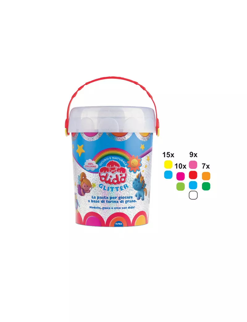 Secchiello Didò Fila - 50 g - 344900 (Assortiti Glitter Conf. 100) Secchiello Didò Fila - 50 g - 344900 (Assortiti Glitter Conf. 100)