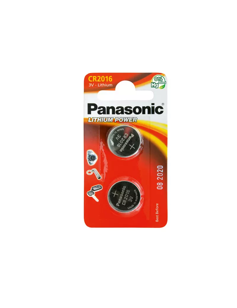 Pila Specialistica Panasonic - CR2016 - 3V - C302016 (Conf. 2) Pila Specialistica Panasonic - CR2016 - 3V - C302016 (Conf. 2)
