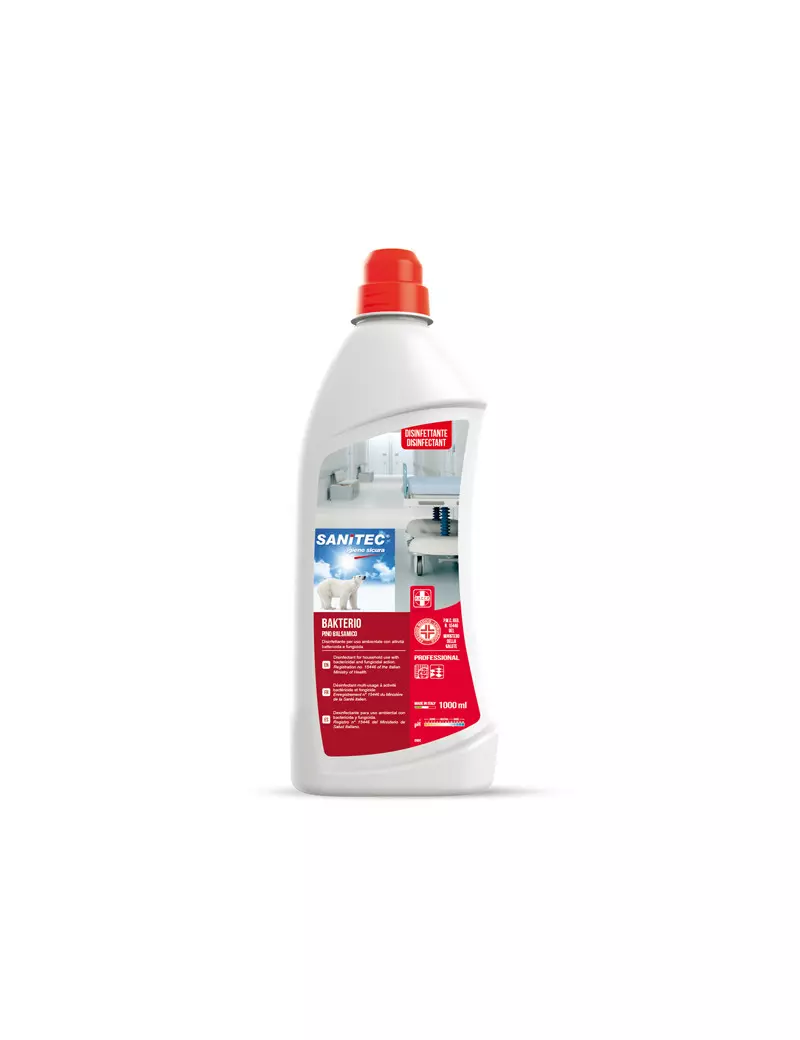 Detergente Disinfettante Bakterio Sanitec - 1540N-S - 1 Litro (Pino)