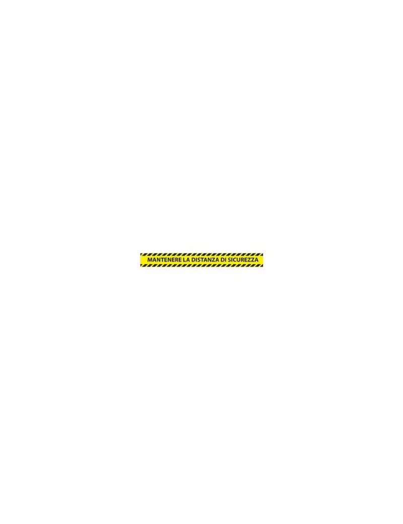 Adesivo di Segnalazione - Mantenere la Distanza di Sicurezza - 900x100 mm - 1605066 (Giallo e Nero Conf. 5)