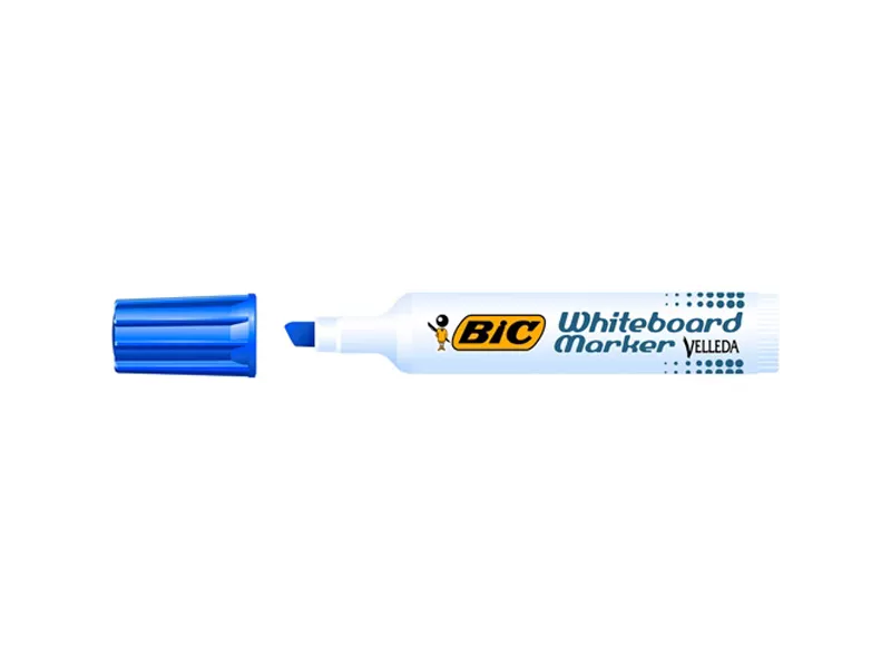 Marcatore per Lavagne Velleda 1791 Bic - Punta Scalpello - 3,3-4,6 mm - 9431941 (Blu Conf. 12)