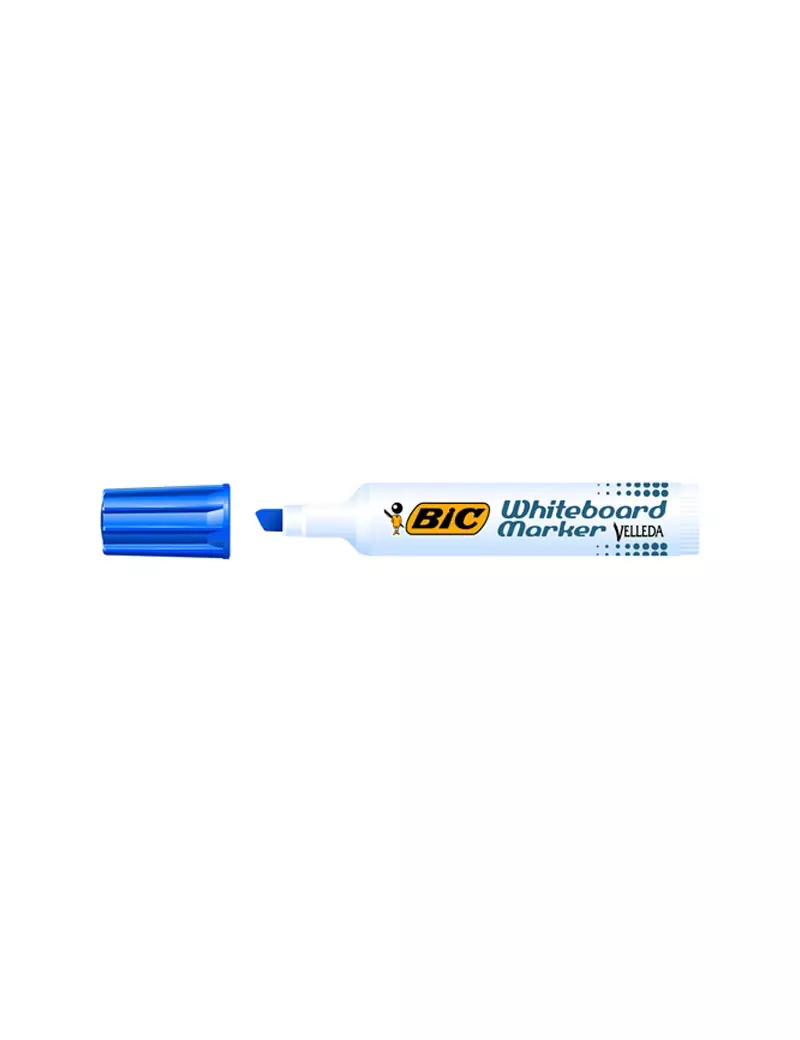 Marcatore per Lavagne Velleda 1791 Bic - Punta Scalpello - 3,3-4,6 mm - 9431941 (Blu Conf. 12)