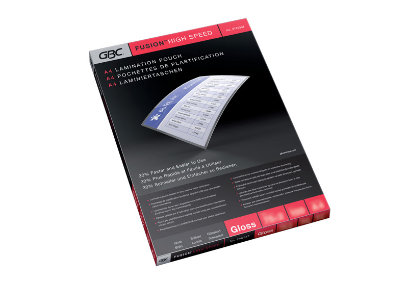 Pouches per Plastificatrici High-Speed GBC - A4 Lucida - 100 micron - 3747525 (Trasparente Conf. 100) Pouches per Plastificatrici High-Speed GBC - A4 Lucida - 100 micron - 3747525 (Trasparente Conf. 100)
