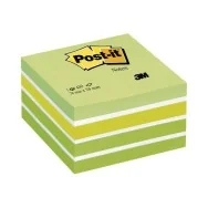 Cubo Post-it 3M - 76x76 mm (Verde Pastello, Verde Neon, 2 Verde Ultra, 3 Bianco)