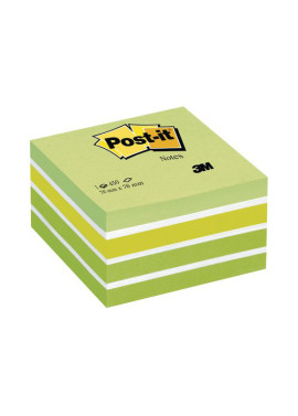 Cubo Post-it 3M - 76x76 mm (Verde Pastello, Verde Neon, 2 Verde Ultra, 3 Bianco)