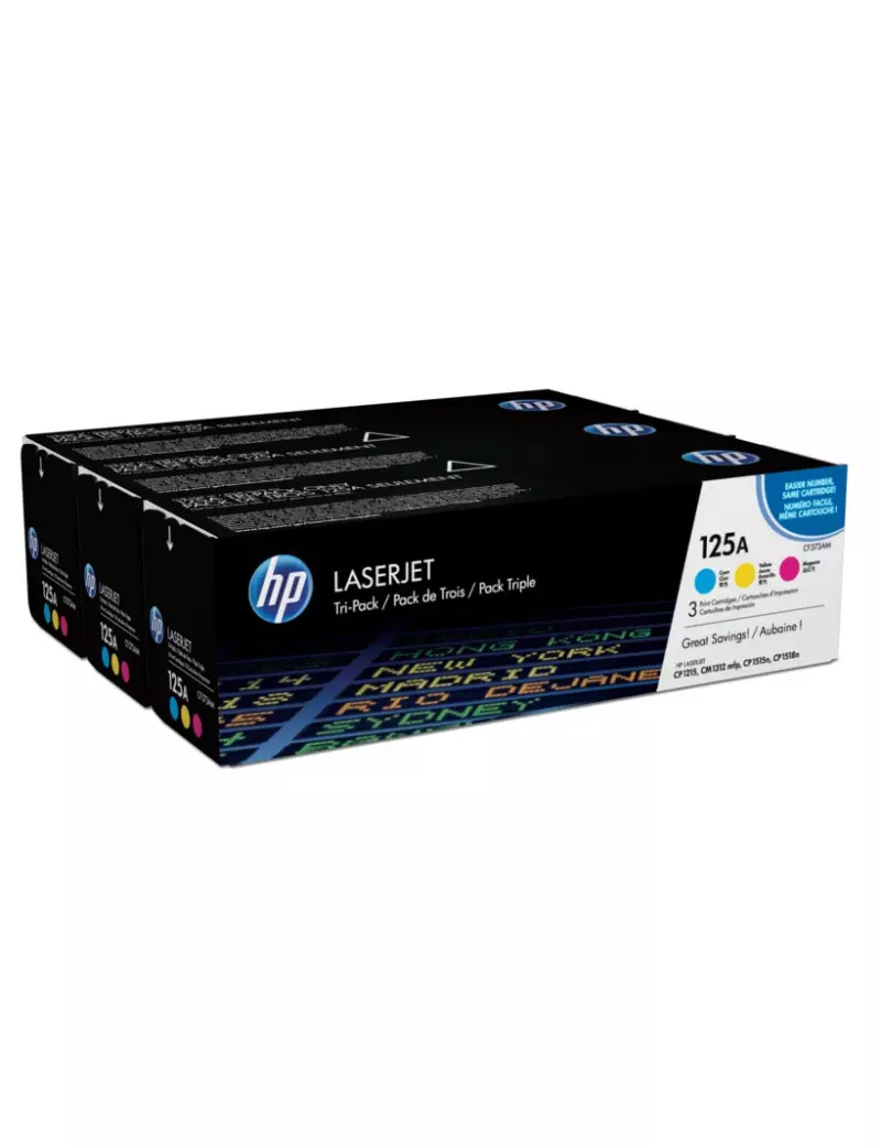 Multipack Toner Originali HP CF373AM 125A (Colori Conf. 3) Multipack Toner Originali HP CF373AM 125A (Colori Conf. 3)