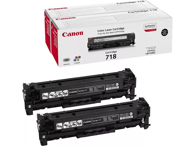 Toner Originale Canon 718bk 2662B017 (Nero 3400 pagine Conf. 2) Toner Originale Canon 718bk 2662B017 (Nero 3400 pagine Conf. 2)