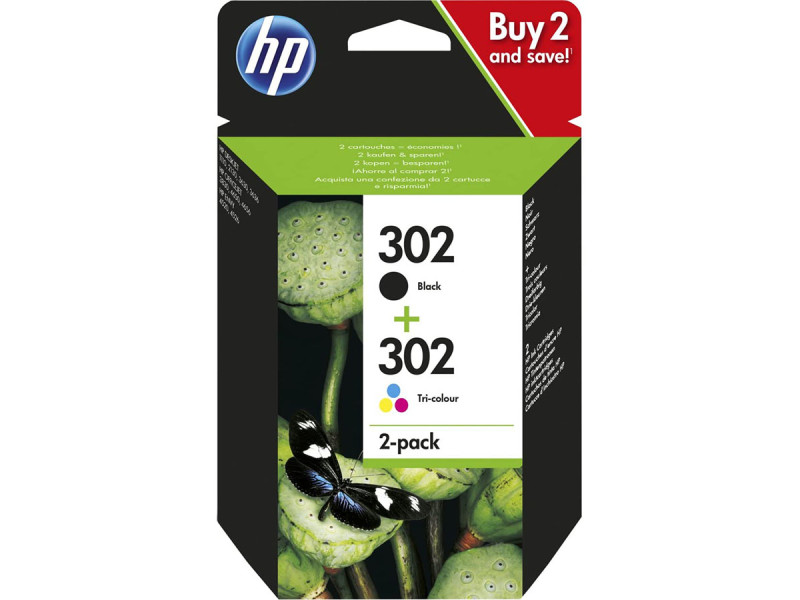 Multipack Cartucce Originali HP X4D37AE 302 (Nero e Colore Conf. 2) Multipack Cartucce Originali HP X4D37AE 302 (Nero e Colore Conf. 2)
