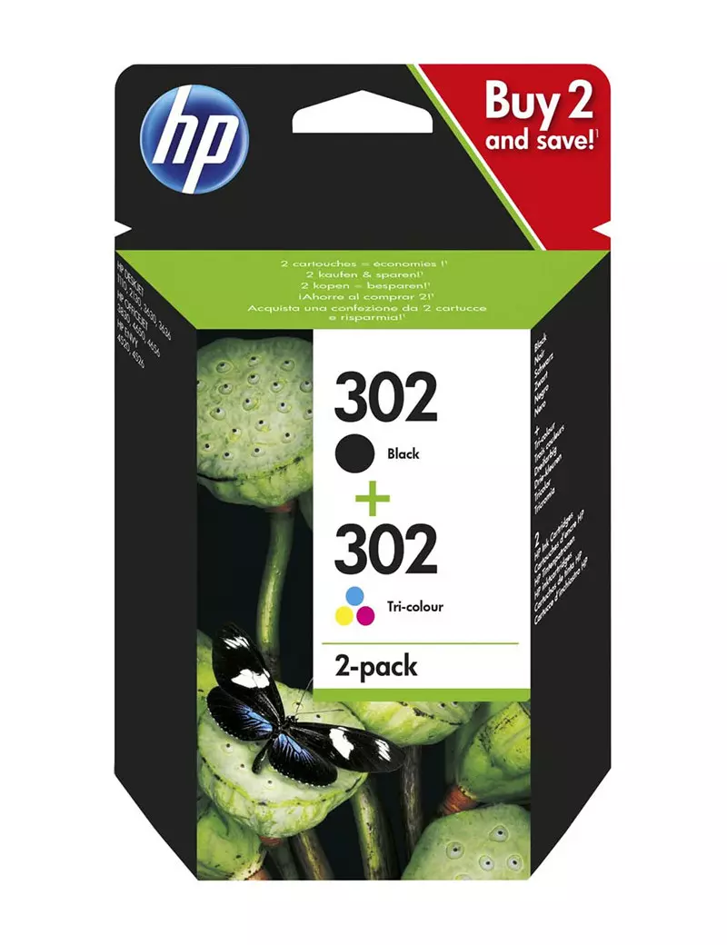 Multipack Cartucce Originali HP X4D37AE 302 (Nero e Colore Conf. 2) Multipack Cartucce Originali HP X4D37AE 302 (Nero e Colore Conf. 2)