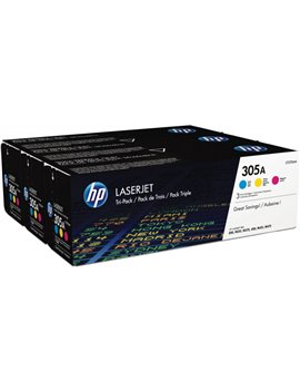 Multipack Toner Originali HP CF370AM 305A (Colori 2600 pagine Conf. 3)