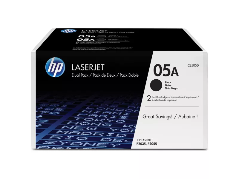Toner Originale HP CE505D 05A (Nero 2300 pagine Conf. 2) Toner Originale HP CE505D 05A (Nero 2300 pagine Conf. 2)