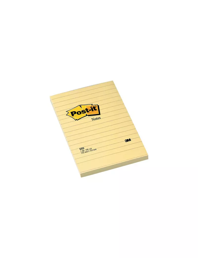 Post-it Large Note 3M - 102x152 mm - 70208 (Giallo Canary a Righe Conf. 6)