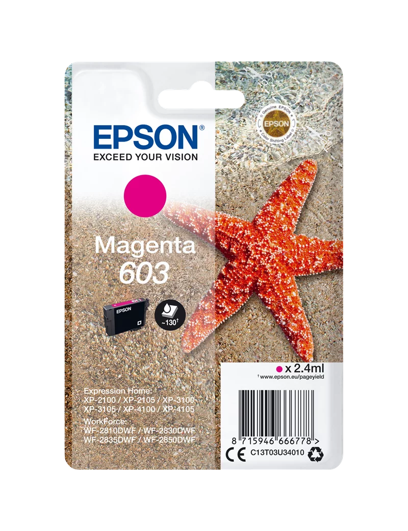 Cartuccia Originale Epson T03U340 603 (Magenta 130 pagine) Cartuccia Originale Epson T03U340 603 (Magenta 130 pagine)