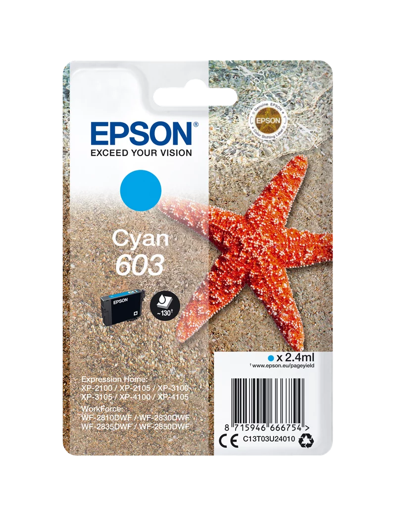 Cartuccia Originale Epson T03U240 603 (Ciano 130 pagine) Cartuccia Originale Epson T03U240 603 (Ciano 130 pagine)