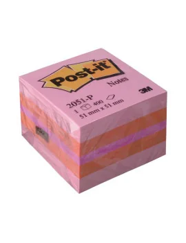Post-it Minicubo 2051-P 3M - 51x51 mm - 34562 (Rosa e Arancione)