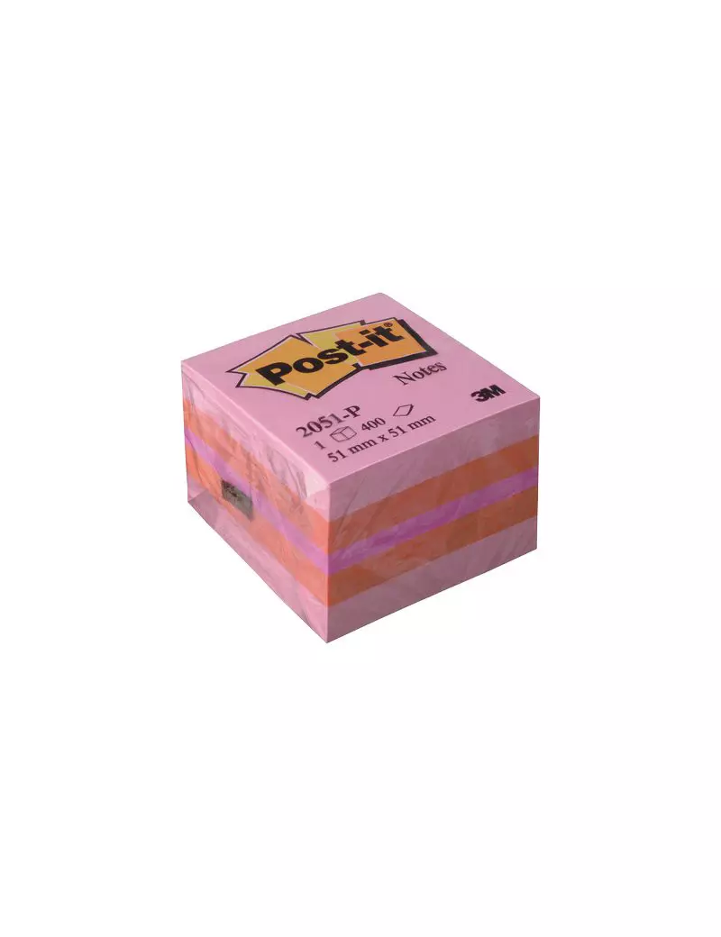 Post-it Minicubo 2051-P 3M - 51x51 mm - 34562 (Rosa e Arancione)