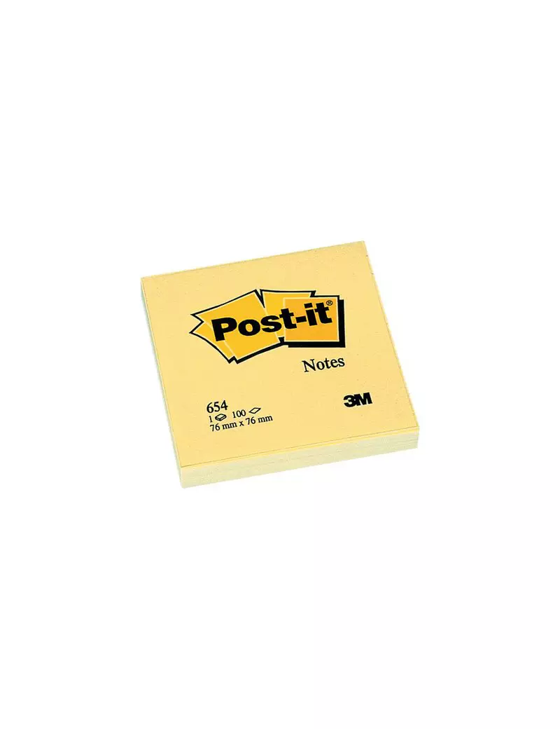 Post-it Note 654 3M - 76x76 mm - 23799 (Giallo Canary a Righe Conf. 12)