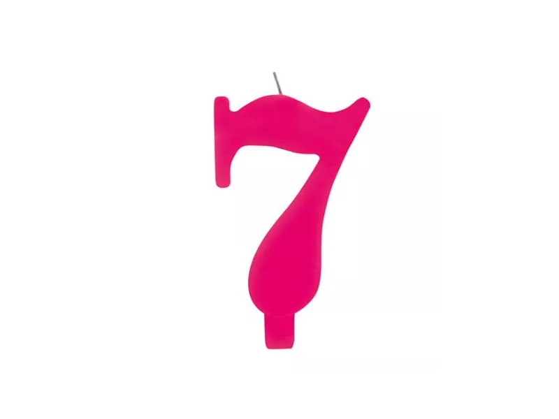 Candelina per Torta - Numero 7 (Rosa)
