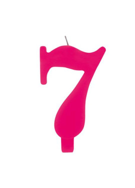 Candelina per Torta - Numero 7 (Rosa)