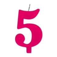 Candelina per Torta - Numero 5 (Rosa)