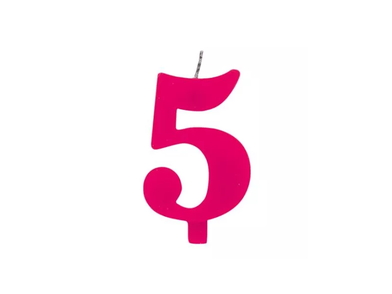 Candelina per Torta - Numero 5 (Rosa)