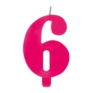 Candelina per Torta - Numero 6 (Rosa)