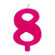 Candelina per Torta - Numero 8 (Rosa)