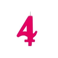 Candelina per Torta - Numero 4 (Rosa)