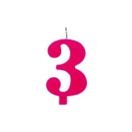 Candelina per Torta - Numero 3 (Rosa)
