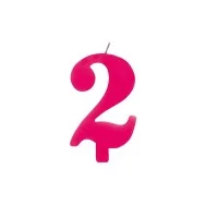 Candelina per Torta - Numero 2 (Rosa)