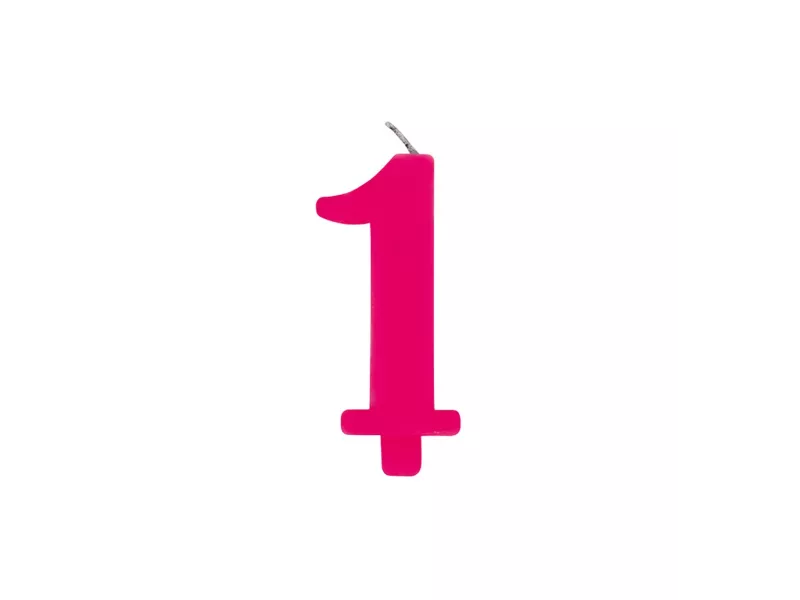 Candelina per Torta - Numero 1 (Rosa)