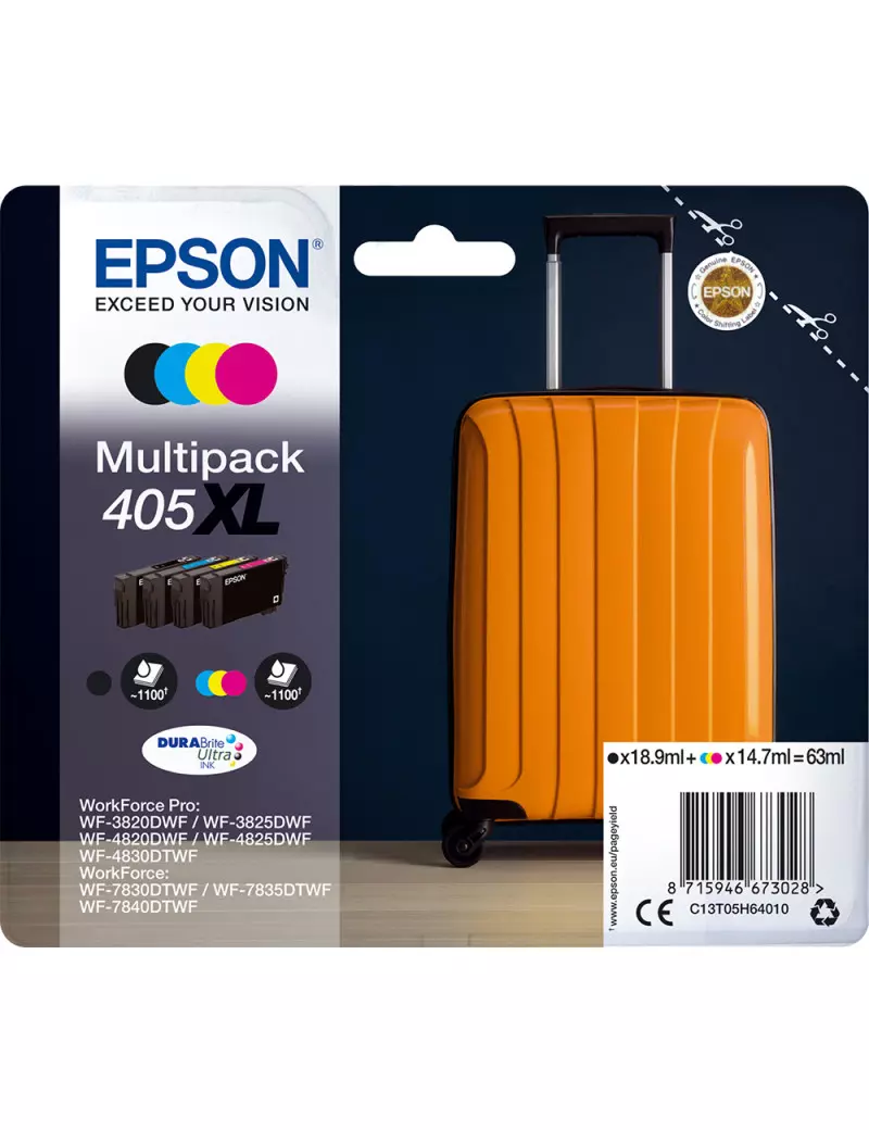 Multipack Cartucce Originali Epson T05H640 405XL (Nero e Colori XL Conf. 4)