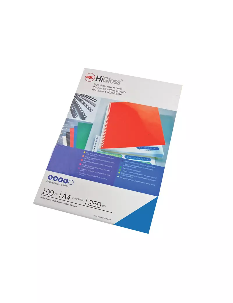 Copertine in Cartoncino per Rilegatura HiGloss GBC - A4 Lucida - CE020020 (Blu Conf. 100)