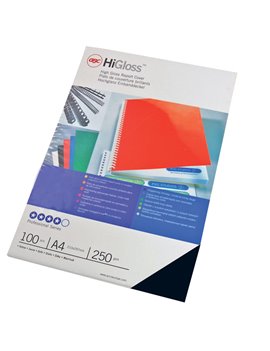 Copertine in Cartoncino per Rilegatura HiGloss GBC - A4 Lucida - CE020010 (Nero Conf. 100)