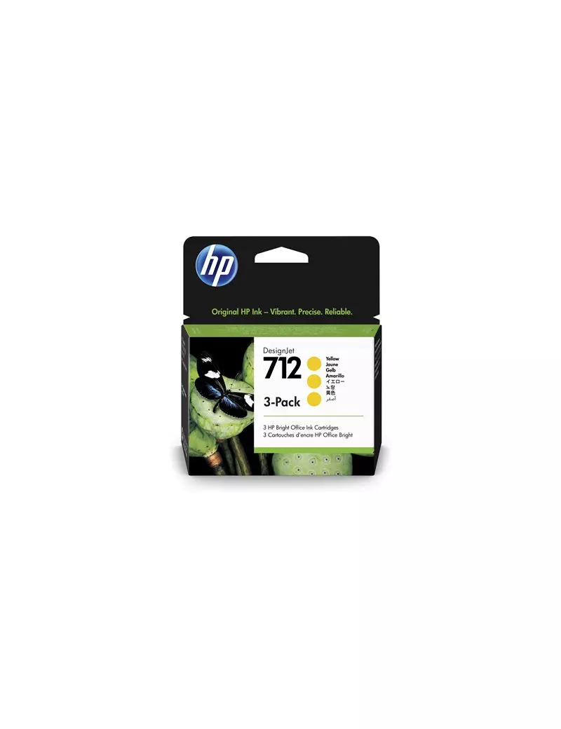 Multipack Cartucce Originali HP 3ED79A 712 (Giallo Conf. 3)