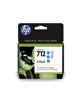 Multipack Cartucce Originali HP 3ED77A 712 (Ciano 29 ml Conf. 3)